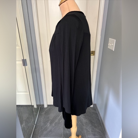 Boden Black Velvet Trim Bell Sleeve Nadine Top Witchy Whimsigoth Goth Holiday - Picture 5 of 9
